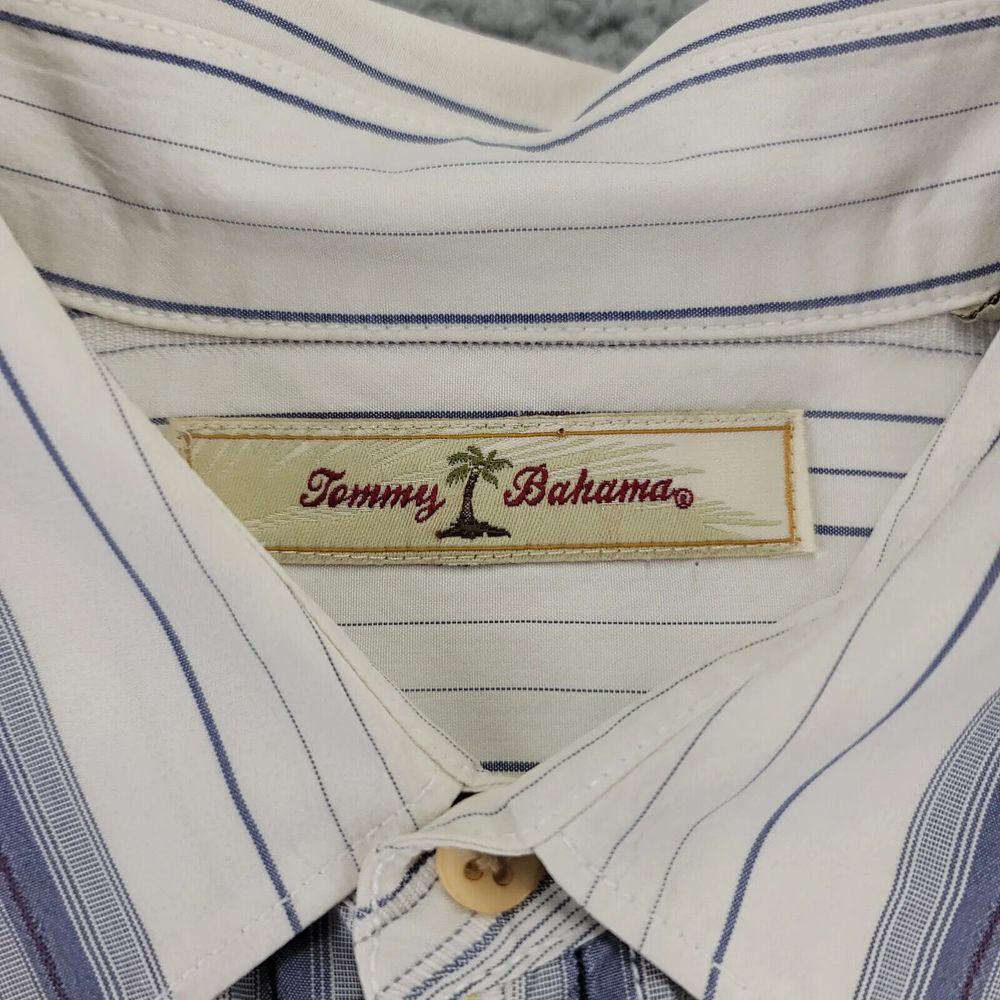 Tommy Bahama Shirt Mens Medium Tan Striped Silk Long Sleeve Button Up Relax - Picture 10 of 13